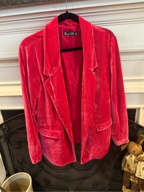 New York & Company Hot Pink Velvet Blazer